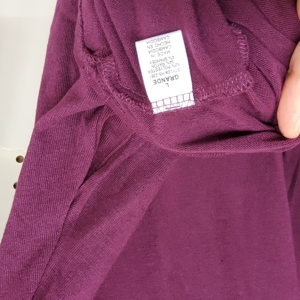 ZENANA outfitters long sleeve dress dark plum NWOT - Picture 4 of 5